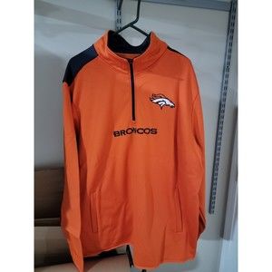 NWT NFL Team Apparel Men XXL Denver Broncos Pullover Jacket 1/4 Zip